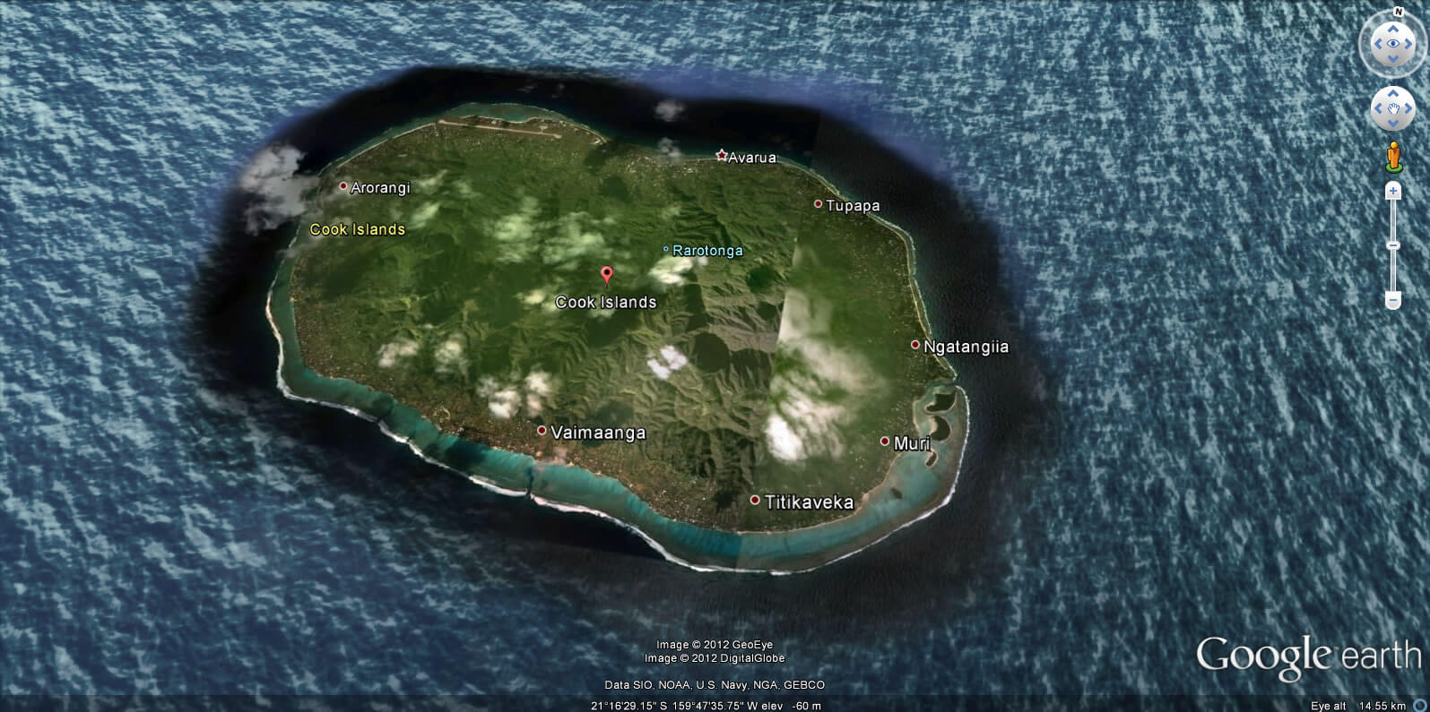 Cook Islands Earth Map